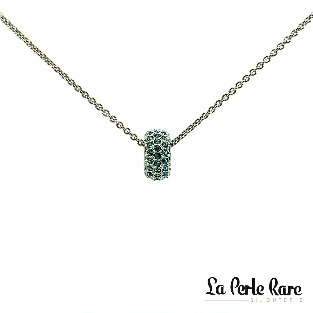 Collier métal rhodié, cristaux bleus - 5642886 - Swarovski