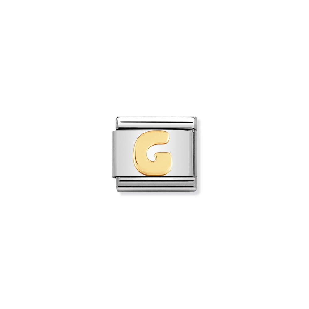 Maille classique lettre G, acier inoxydable, finition or jaune 18 carats - 03010107 - NOMINATION