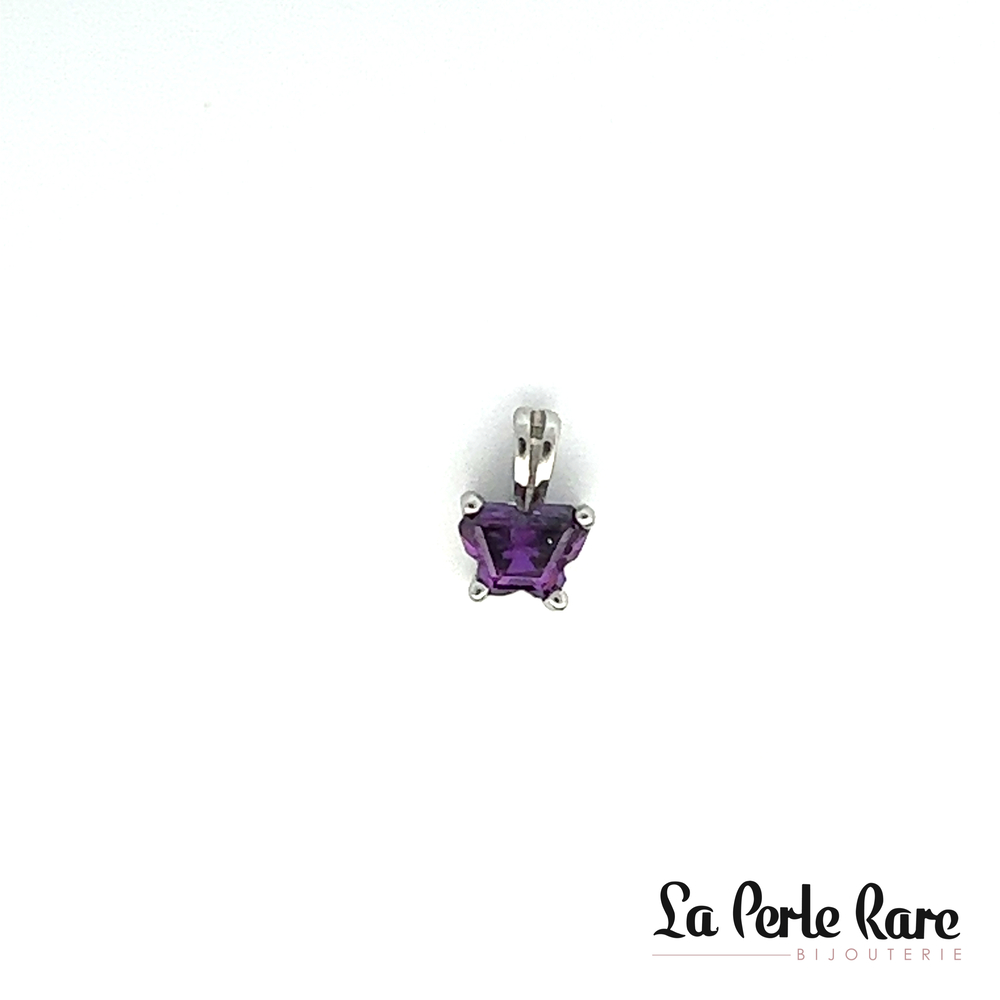 Pendentif argent, février, zircon mauve foncé - BP-FE-S - B Fly