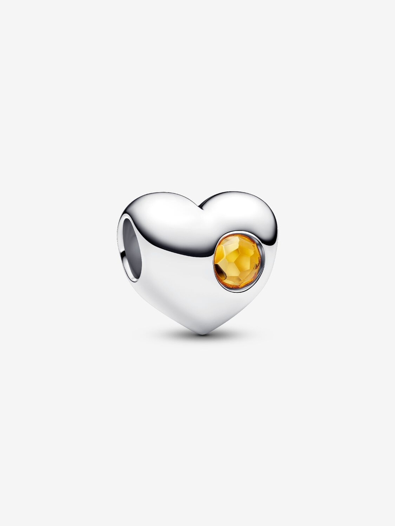Bille coeur, argent, cristal jaune - 794161C11 - Pandora
