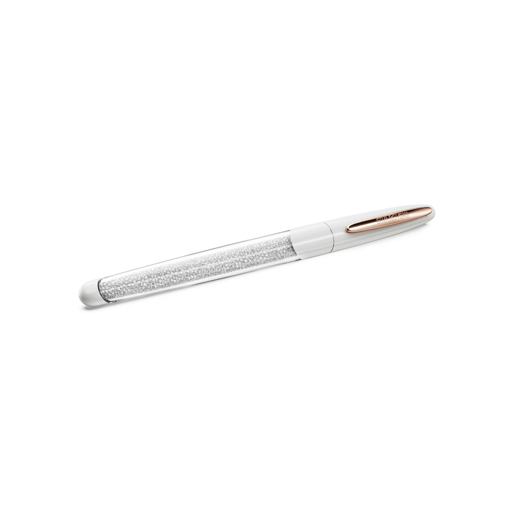 Stylo crystalline, métal blanc et rosé, cristaux blancs - 5728390 - Swarovski