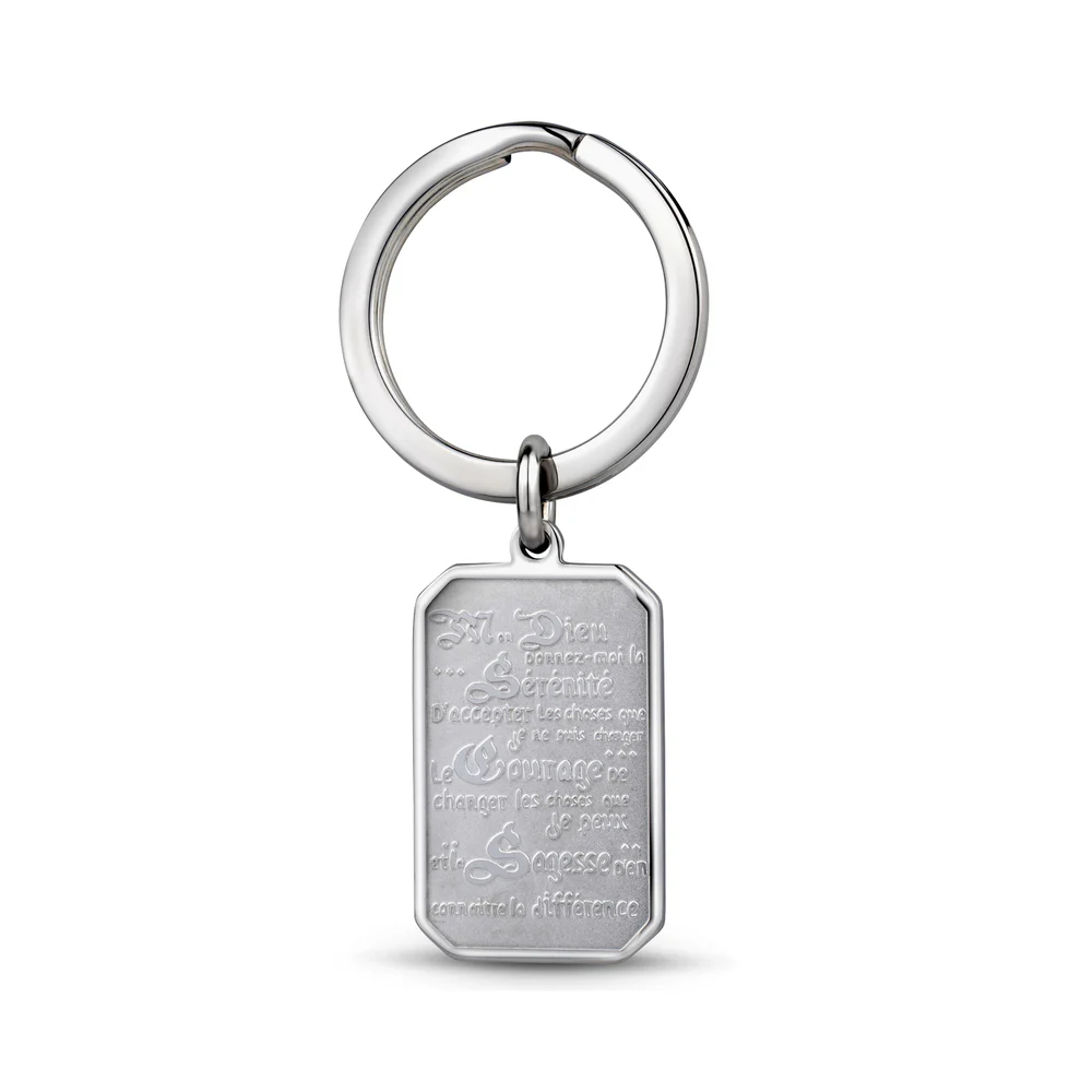 Porte-clés Prière de la sérénité, acier inoxydable - SSK08 - Arz Steel