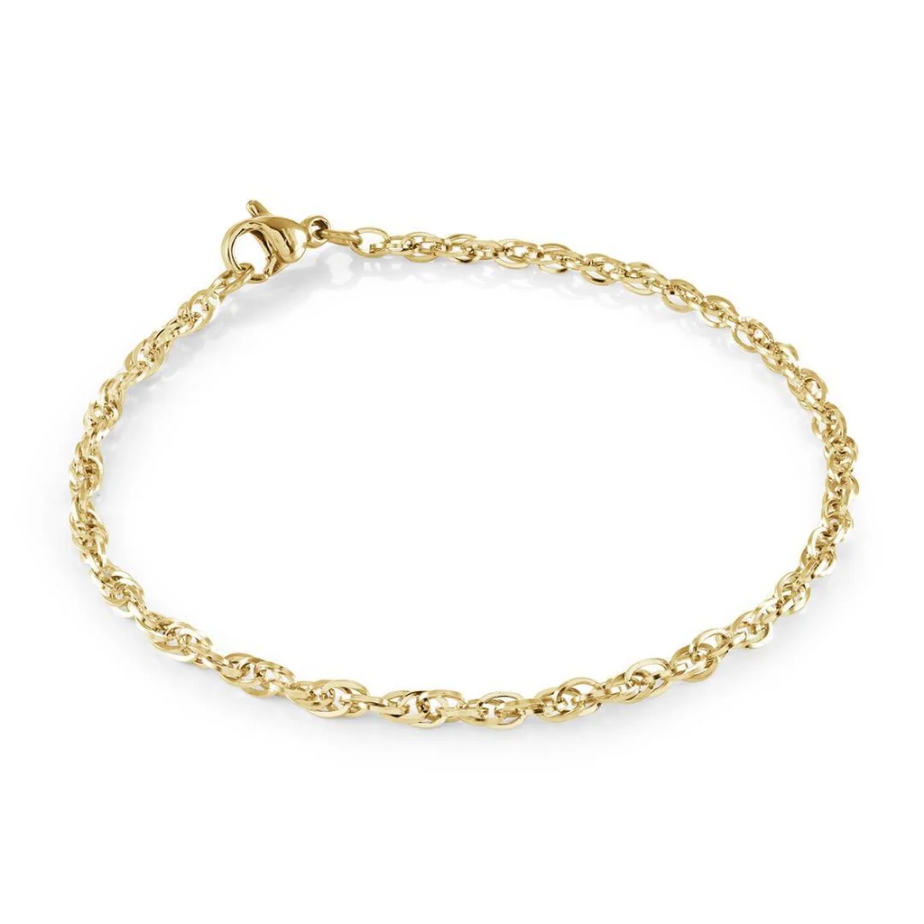 Bracelet acier inoxydable doré, 2.2 millimètres