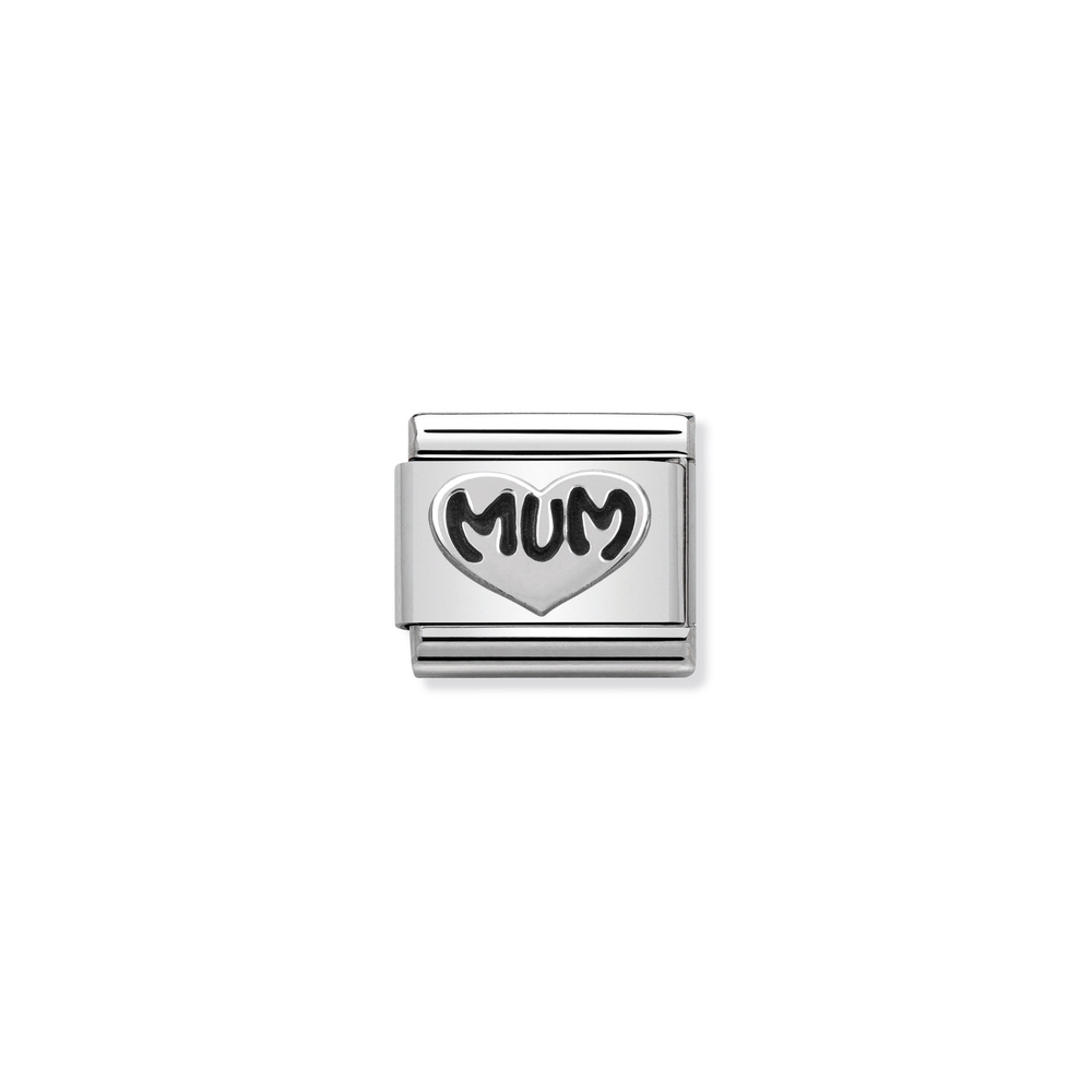 Maille classique coeur mum, acier inoxydable, argent - 33010112 - NOMINATION