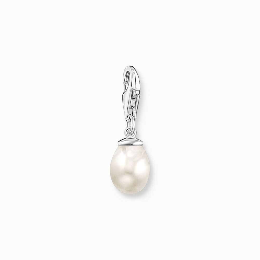 Charm argent, perle Charm argent, perle