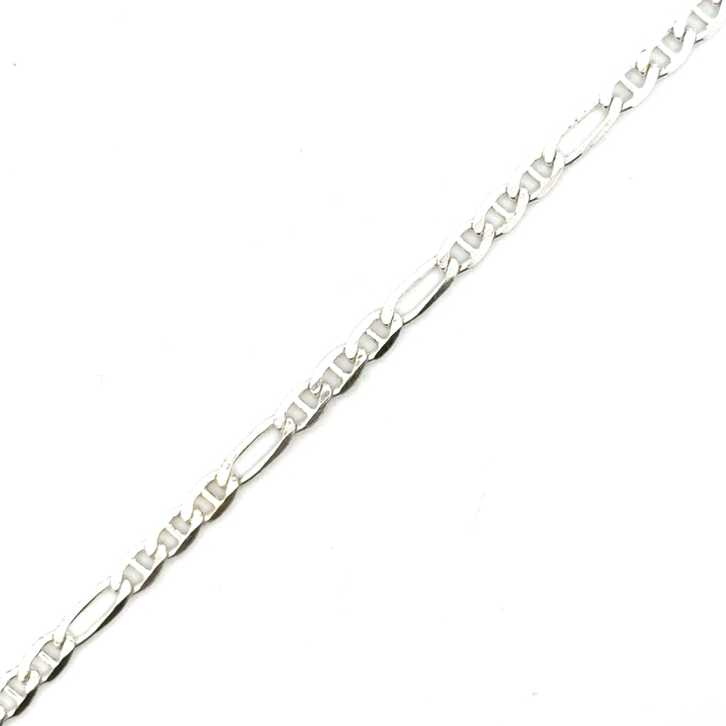 Chaîne de cheville figaro, argent