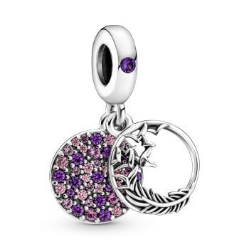 Bille plume en pavé, cristaux multicolores et zircons rose - 799561C01 - Pandora