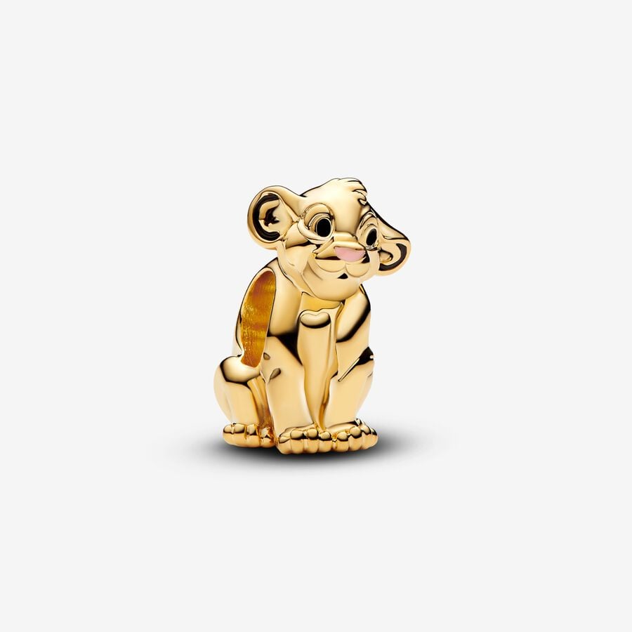 Bille Simba du Roi Lion de Disney, métaux unique plaqué or 14 carats - 763376C01 - Pandora