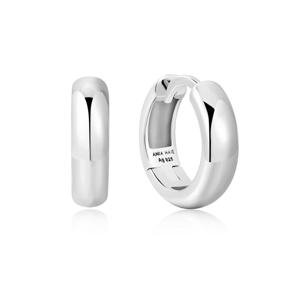 Anneaux de type huggies argent rhodié - E061-10H - Ania Haie