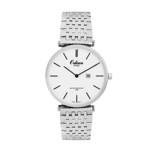 Montre acier inoxydable, fond blanc - ME3358 - Orlean