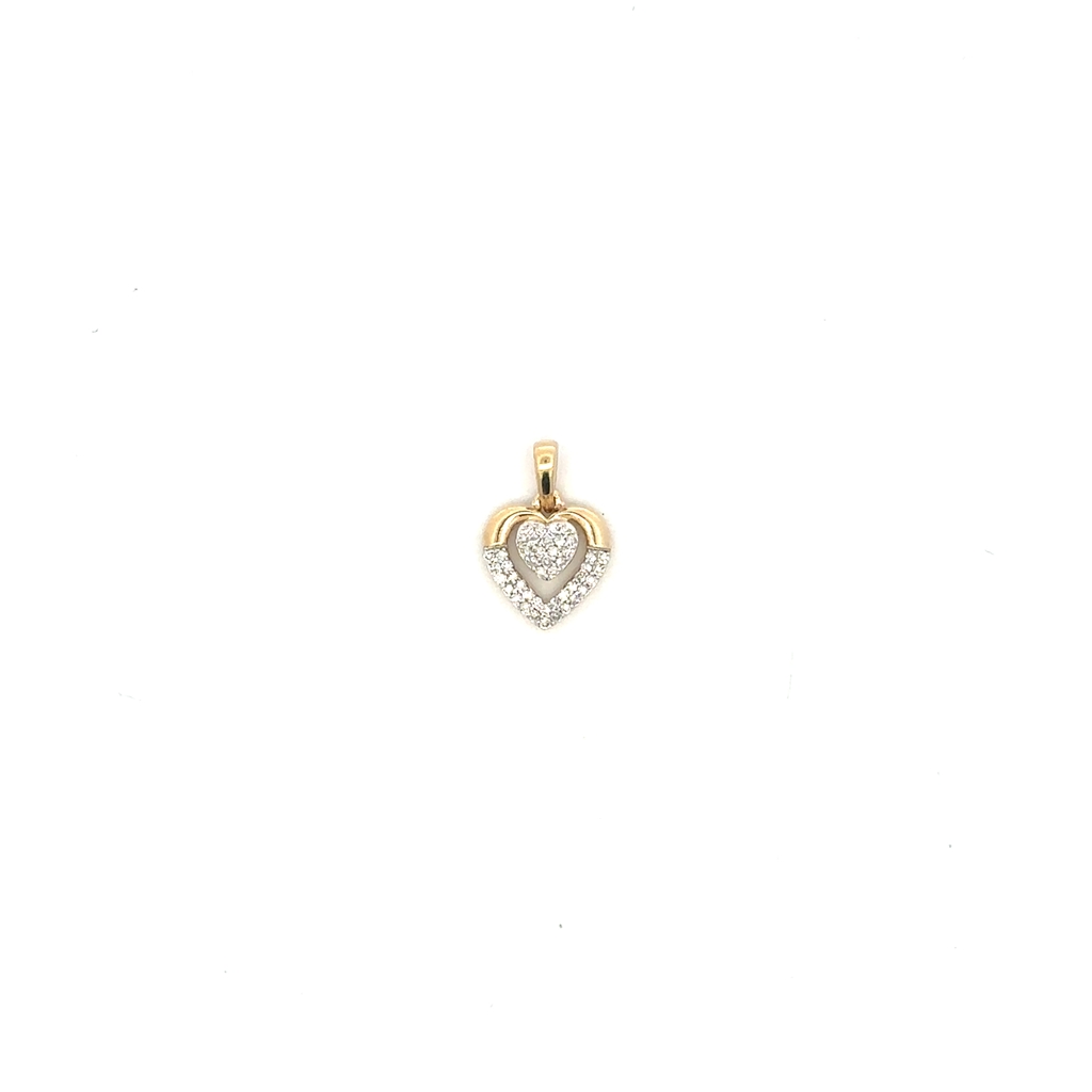 Pendentif coeur, or jaune 10 carats, 10 points de diamant total - SKP46179-10 - Exclusivités