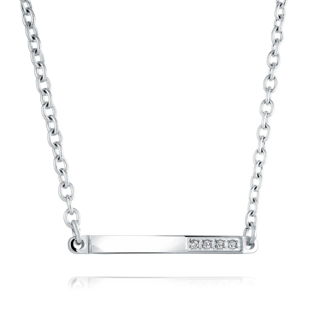 Collier acier inoxydable, zircons incolores - SWP45 - Italgem Steel