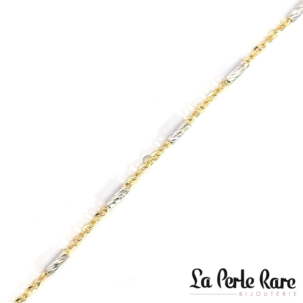 Bracelet or 2 tons (jaune et blanc) 10 carats - LPR-2732 - Exclusivités