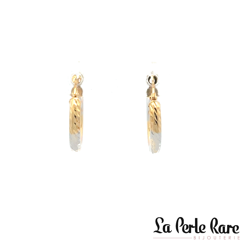 Anneaux texturés, or 3 tons (jaune/blanc/rose) 10 carats - E3T-B1-627-10 - Exclusivités