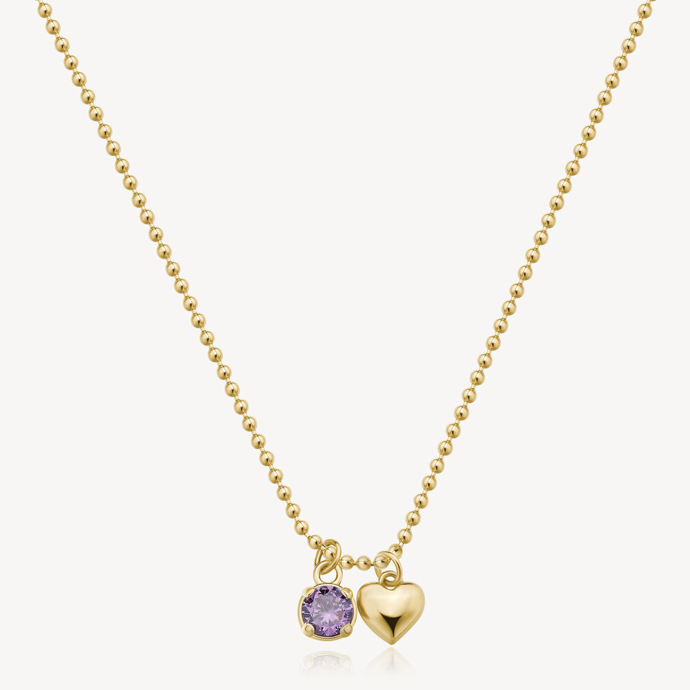 Collier fidélité, acier doré, zircon mauve - BEIN011 - Brosway Italia