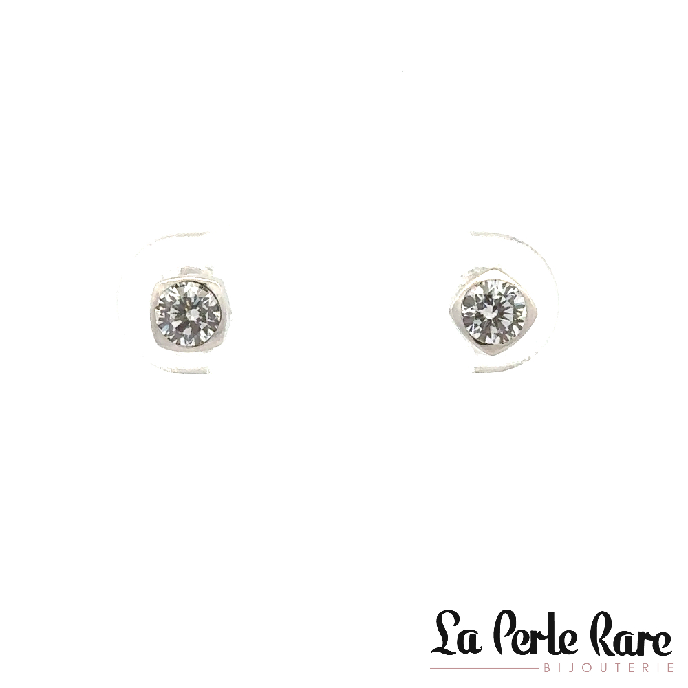 Bo fixes or blanc 10 carats, zircons incolores, 4 millimètres - 1204-4B - Exclusivités