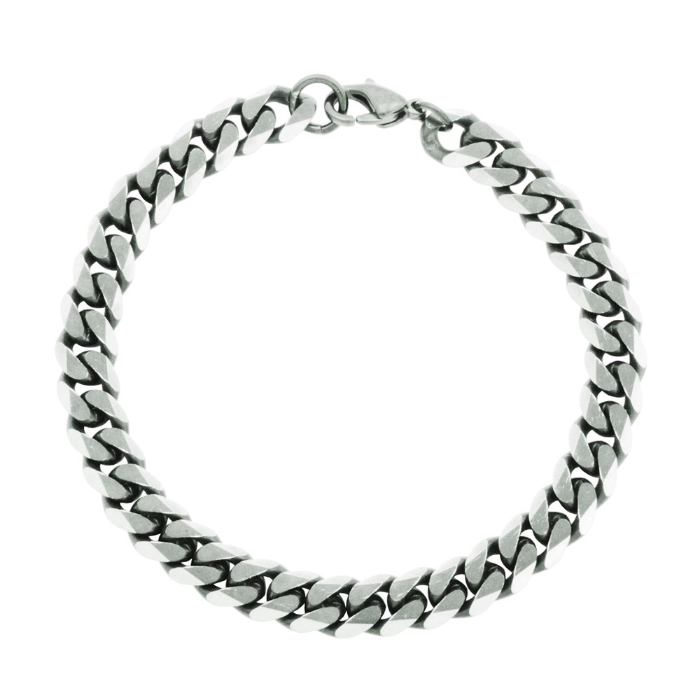 Bracelet gourmette, acier, 8 mm Bracelet gourmette, acier, 8 mm