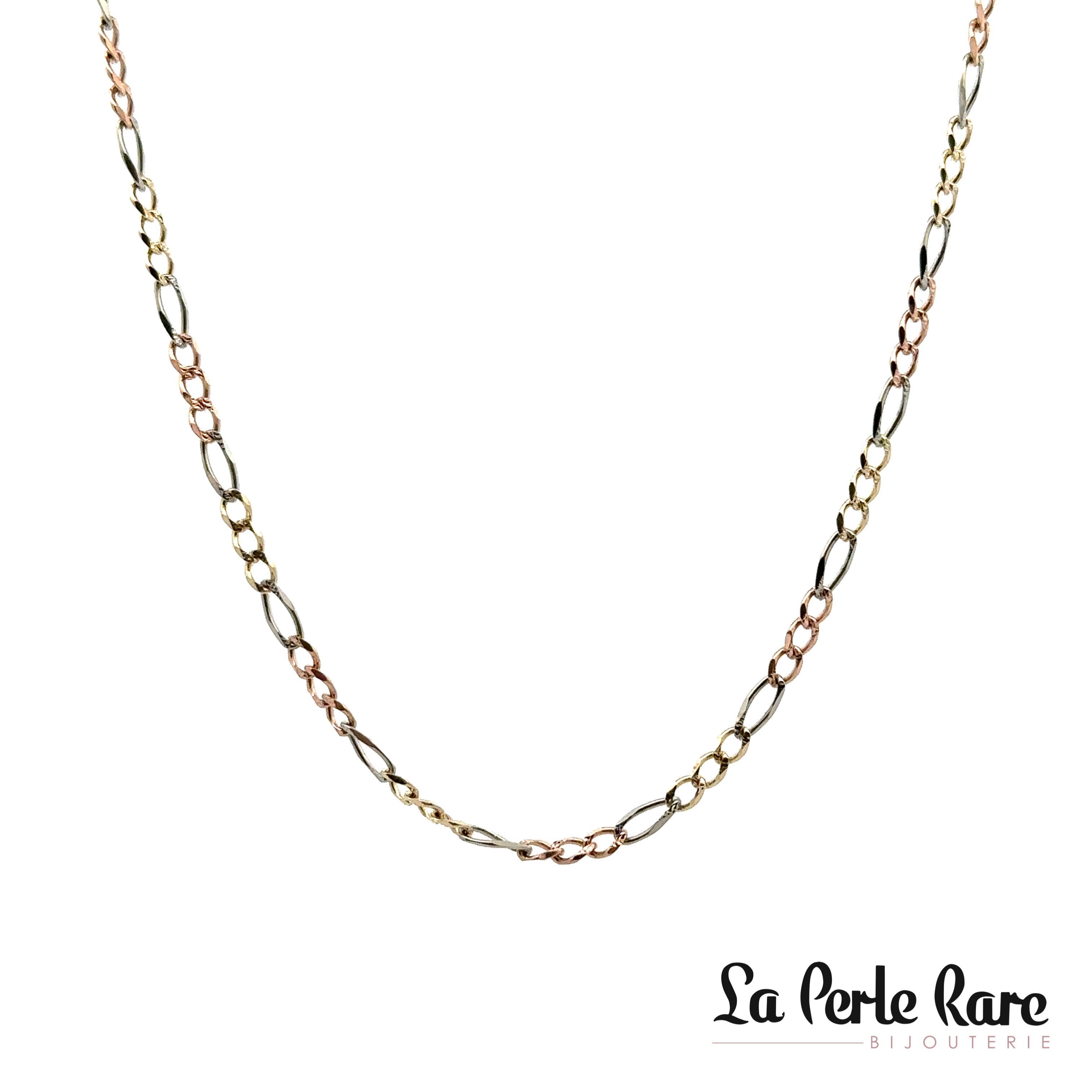 Figaro chain, three-tone gold (yellow/white/rose) - LPR-2329-16 - Exclusivity