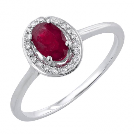 Bague or blanc rubis et 7 pts dia - 0469RUR4WTA2 - Exclusivités