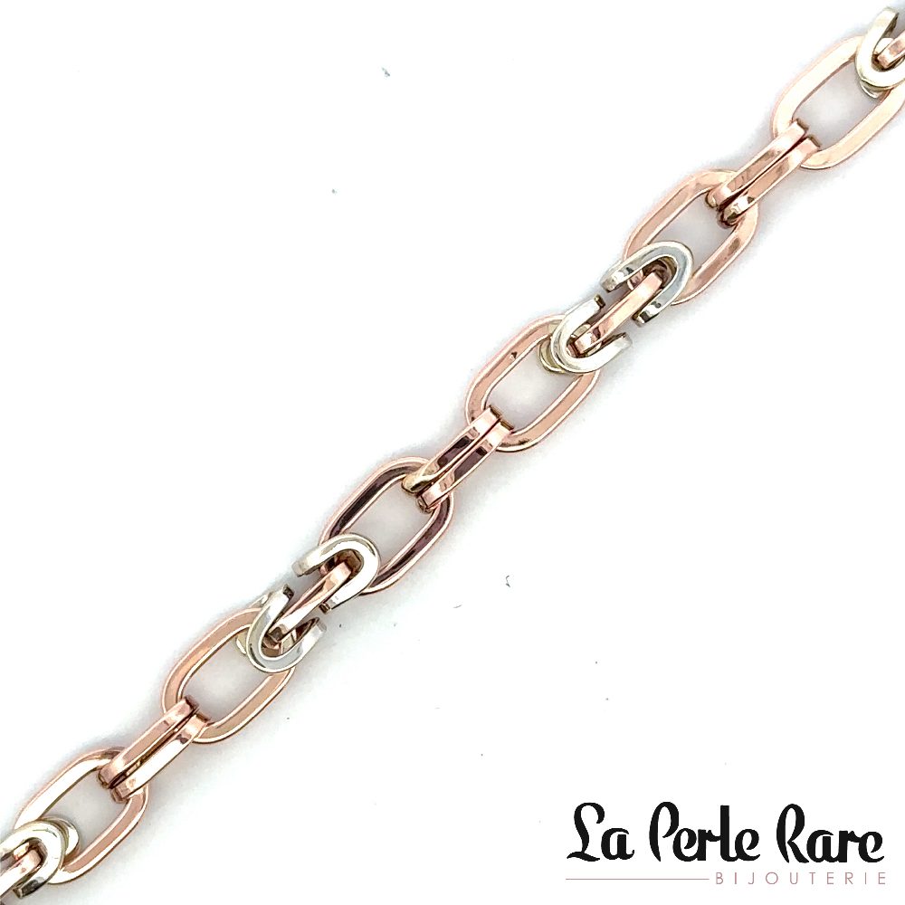 Bracelet or 2 tons (rose/blanc) 10 carats - BH01-6861-2TR - Exclusivités