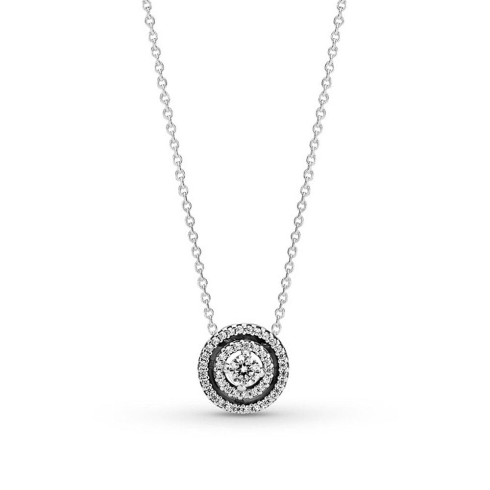 Collier halo double scintillant, cz incolores - 399414C01-45 - Pandora