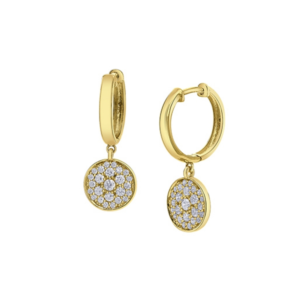 Boucles d’oreilles pendantes en or jaune 10K avec 66 points de diamants - DD8209Y66 - Corona