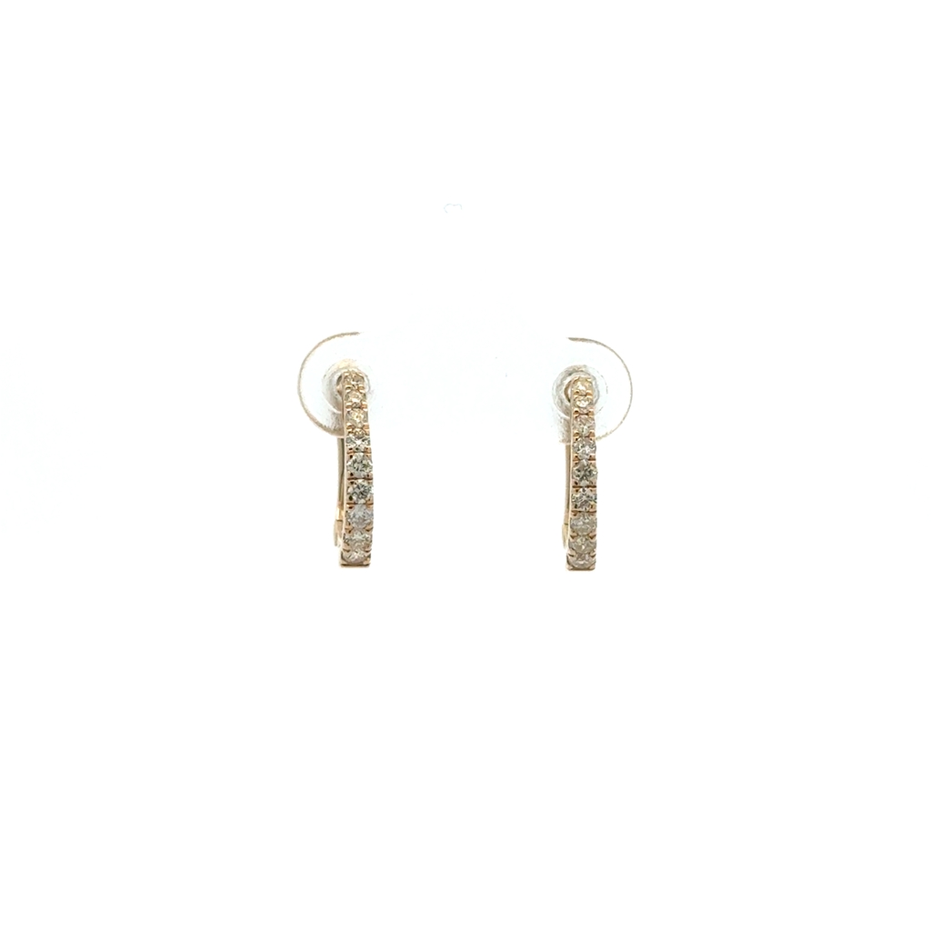 Anneaux ovales, or jaune 10 carats, 50 points de diamant total