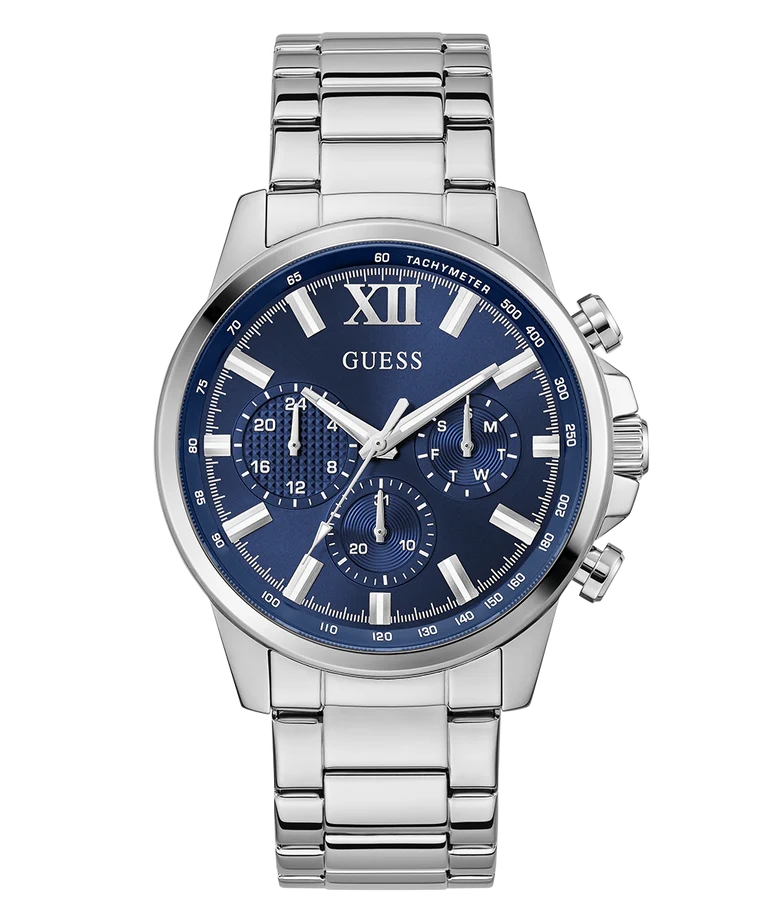 Montre acier inoxydable, fond bleu - GW0900G4 - Guess