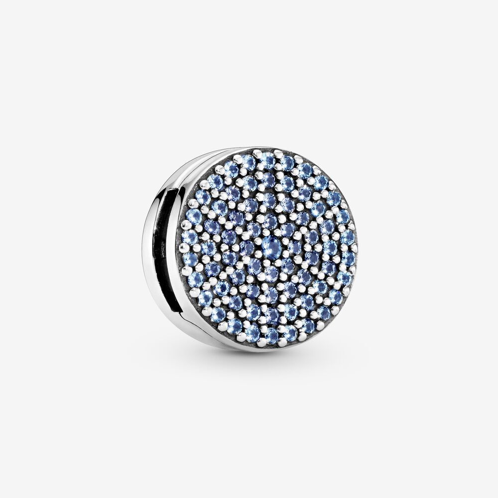 Bille flocon pavé, cristal bleu, reflexion - 797583C01 - Pandora