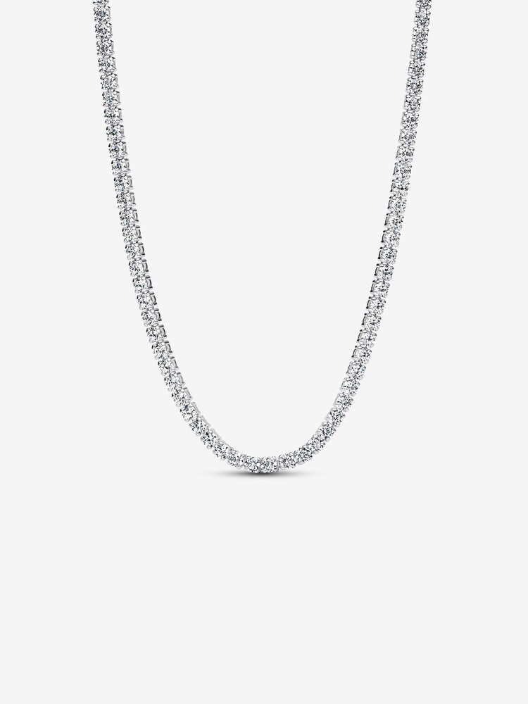 Collier tennis ras-de-cou, argent, zircons incolores - 393806C01-40 - Pandora
