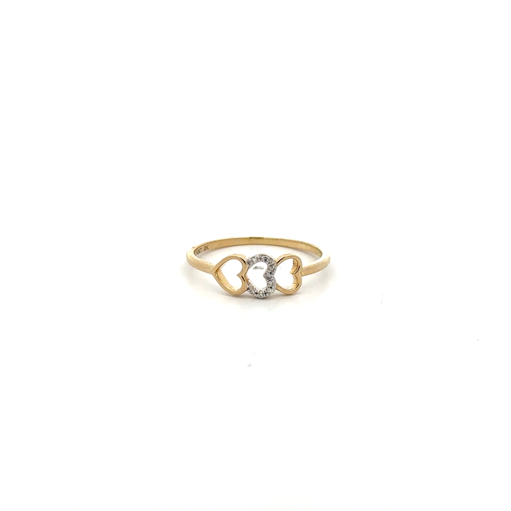 Bague coeurs, or jaune 10 carats, 3 points de diamant total - SKR41380-03 - Exclusivités