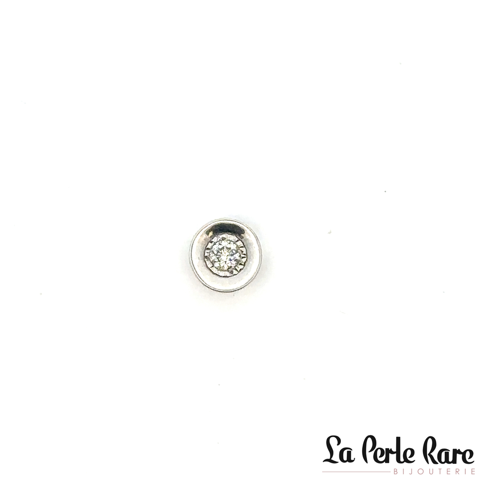 Pendentif or blanc avec 10 pts dia tot