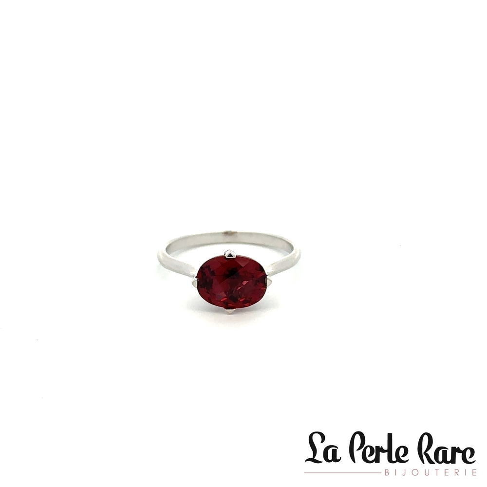 Bague en or blanc avec grenat - EGR081-GR - Exclusivités