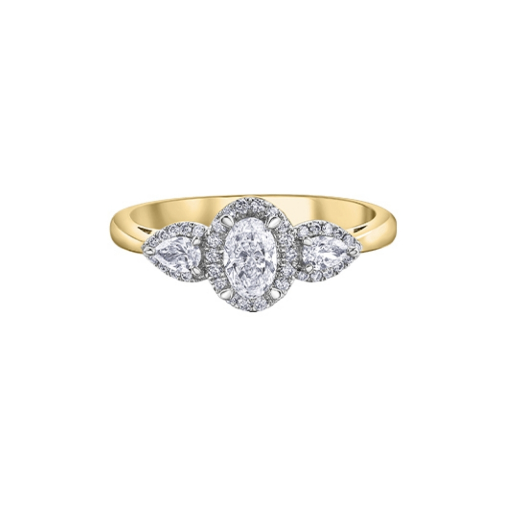 Bague deux tons or jaune et blanc avec 60 points de diamants total - DX948YW60 - Corona