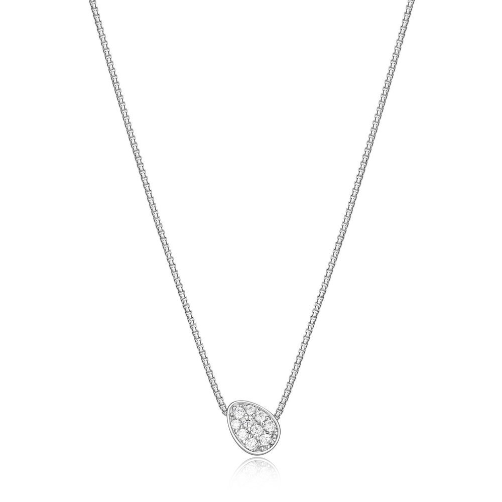 Collier argent rhodié, zircons - R0LBPP0048 - Elle