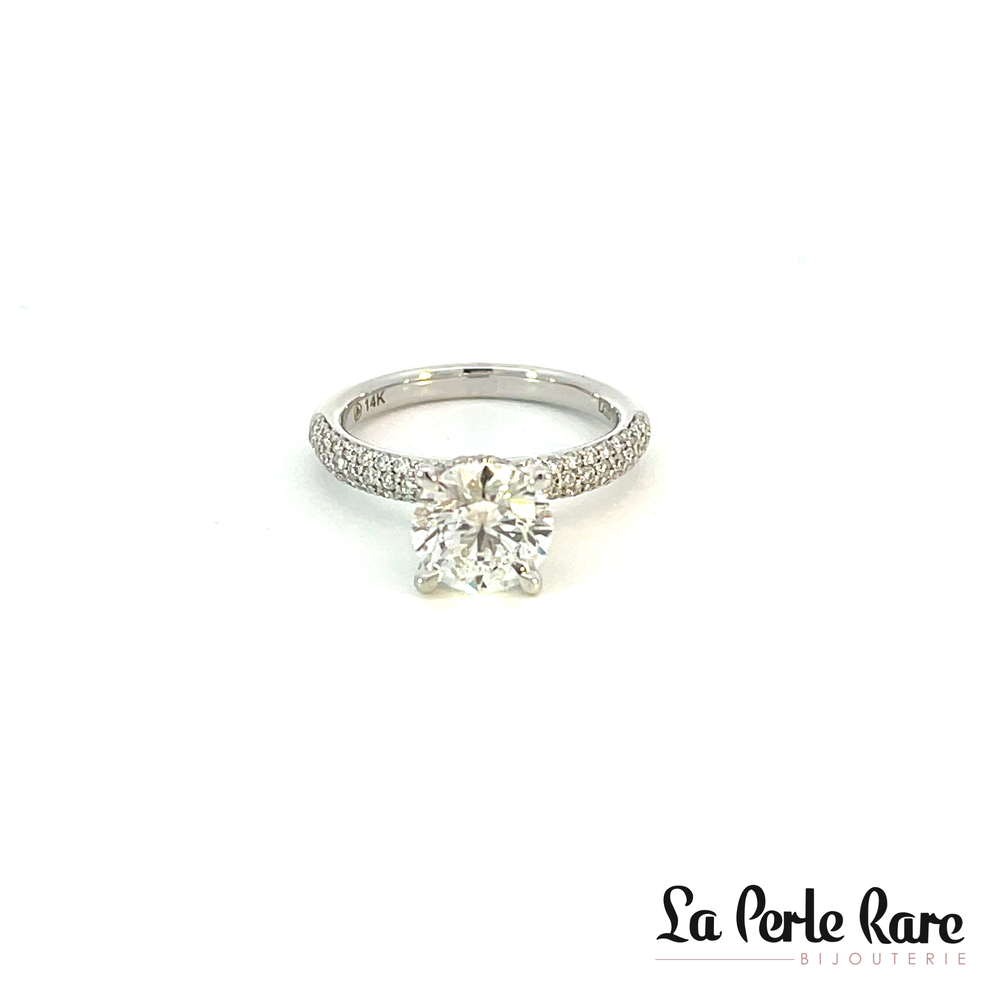 Bague or blanc, 269 pts dia lab tot, certificat - 31318WG-260 - Corona