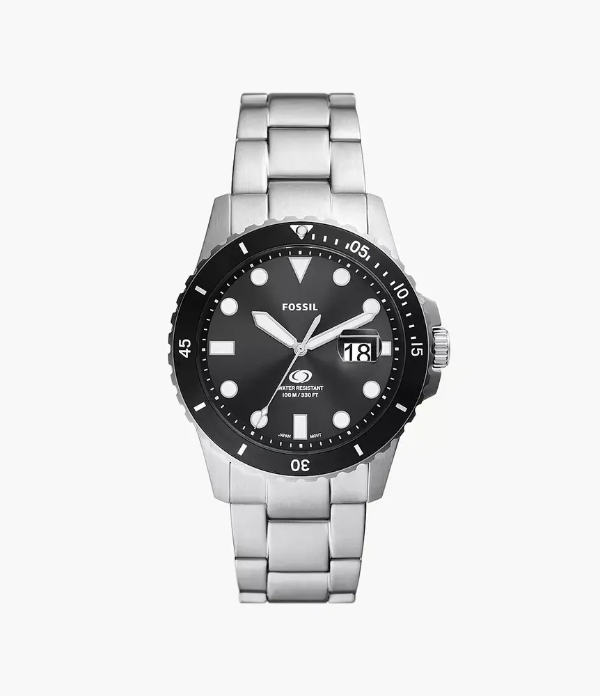 Montre acier inoxydable, fond noir - FS6032 - Fossil