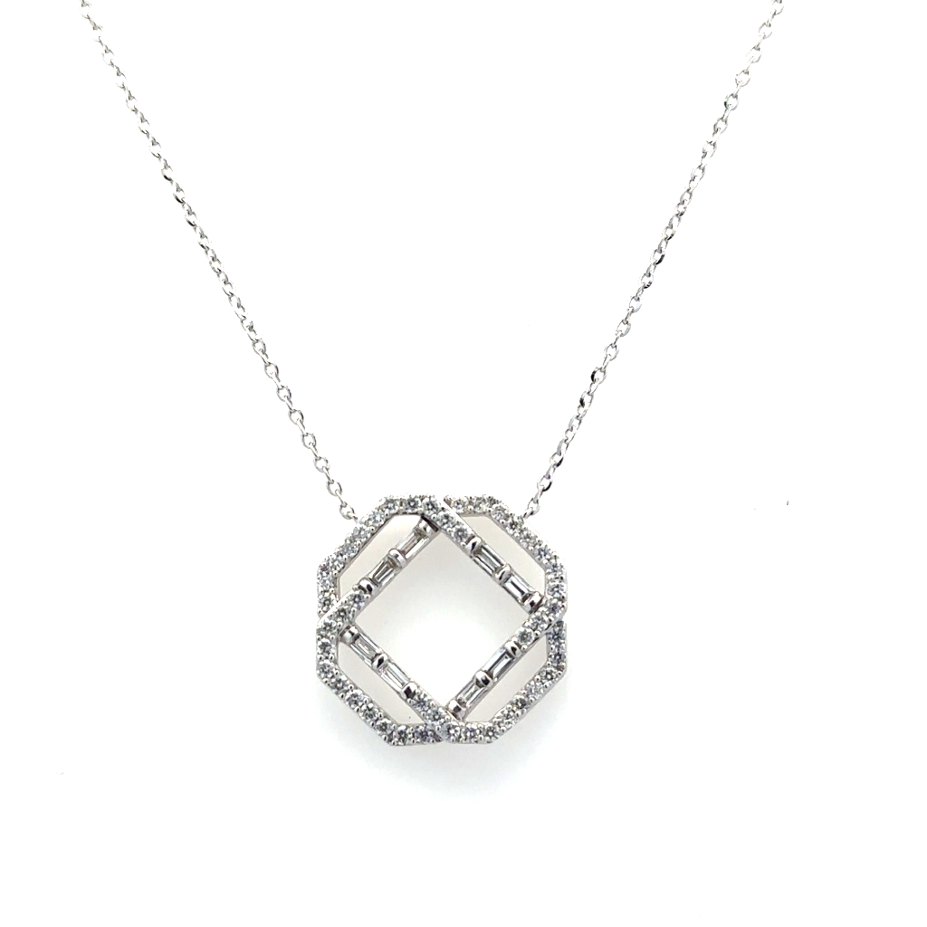 Collier or blanc 14 carats, 43 points de diamant total - NT402370W14DI1 - Exclusivité