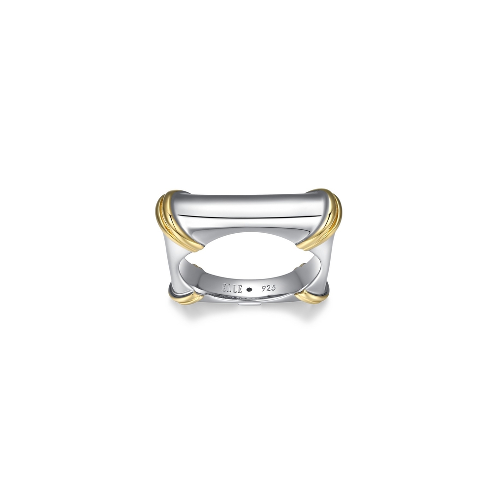 Bague argent 2 tons (blanc/jaune) - R4LAGPA0A8 - Elle