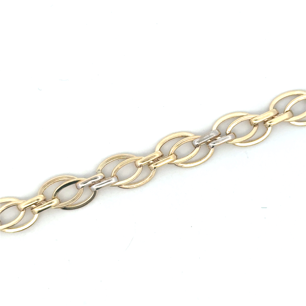 Bracelet or 2 tons (jaune et blanc) 10 carats