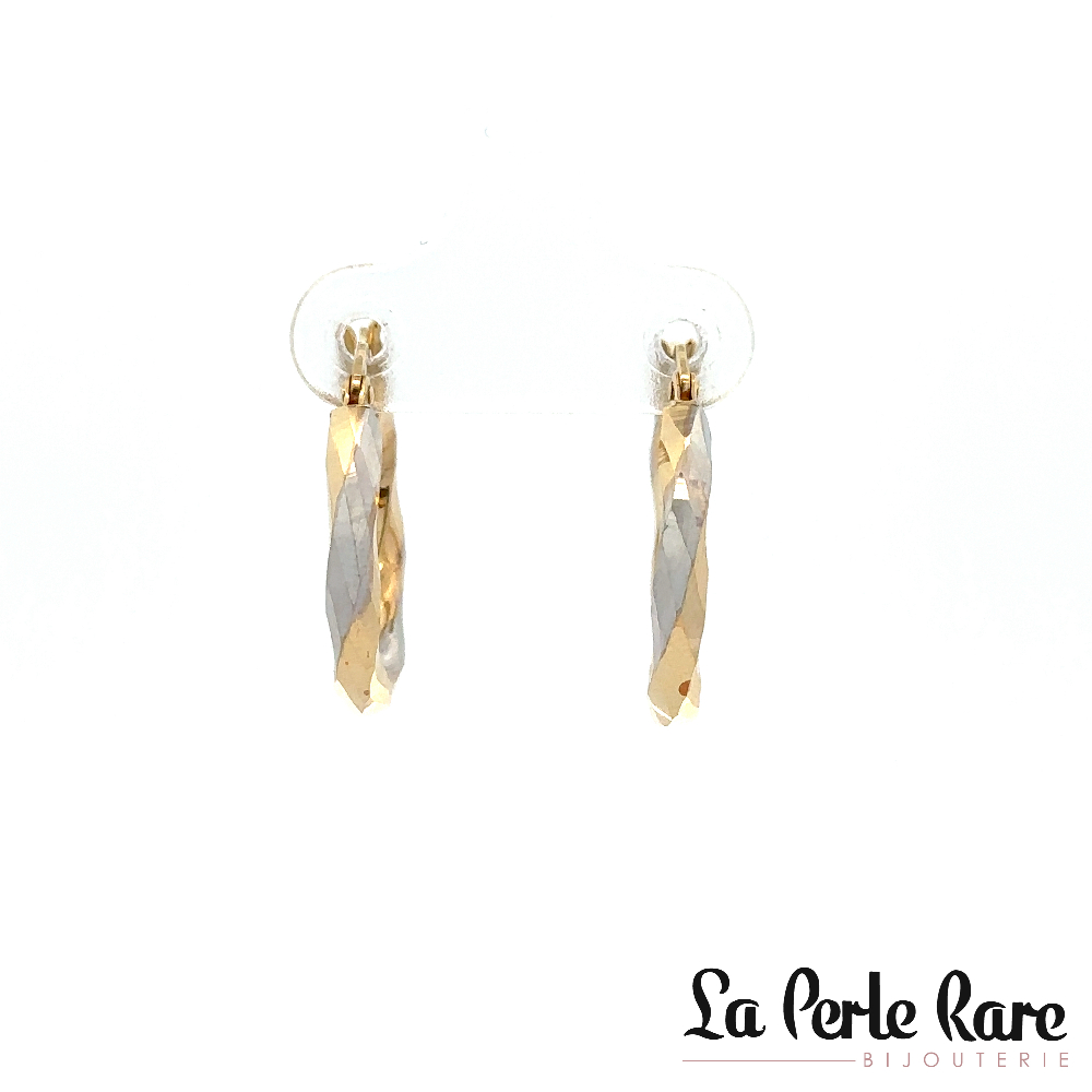 Anneaux torsadés, or 2 tons (jaune/blanc) 10 carats - LPR-2610 - Exclusivités