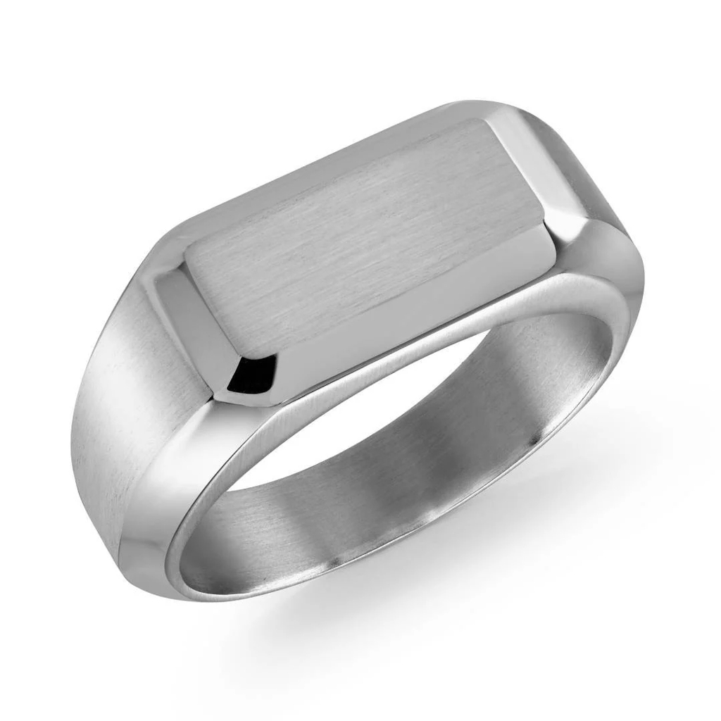 Bague chevalière, acier inoxydable, 8.7 millimètres