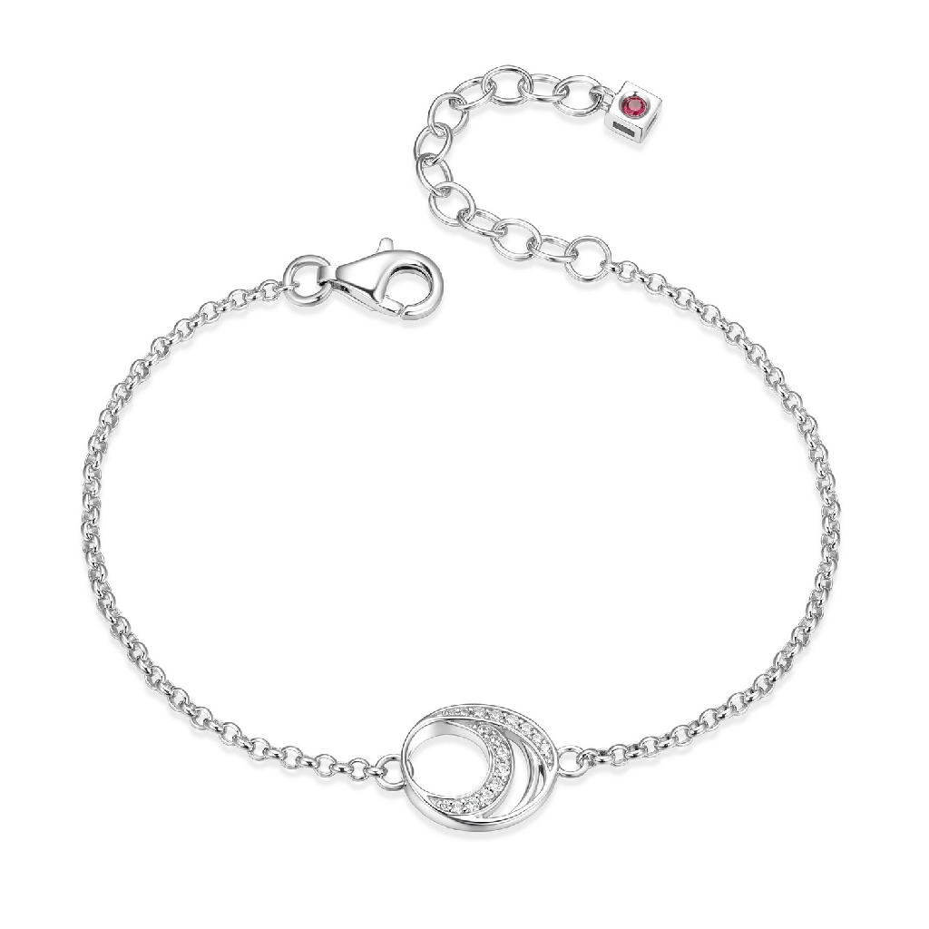 Bracelet argent rhodié, zircons incolores - R1LAQQ004Q - Elle