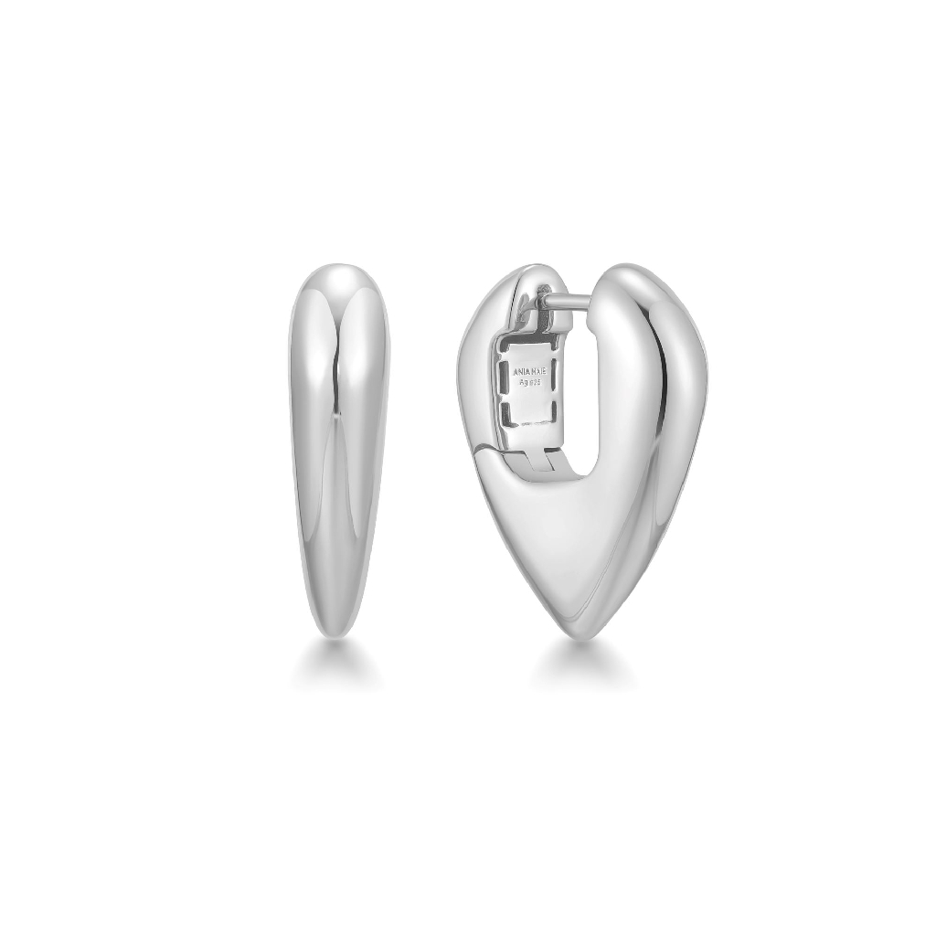 Anneaux de type huggies argent rhodié - E067-09H - Ania Haie