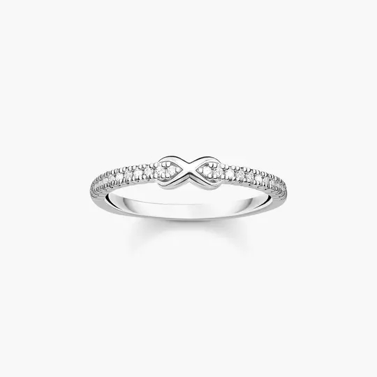 Bague infini en argent avec zircons