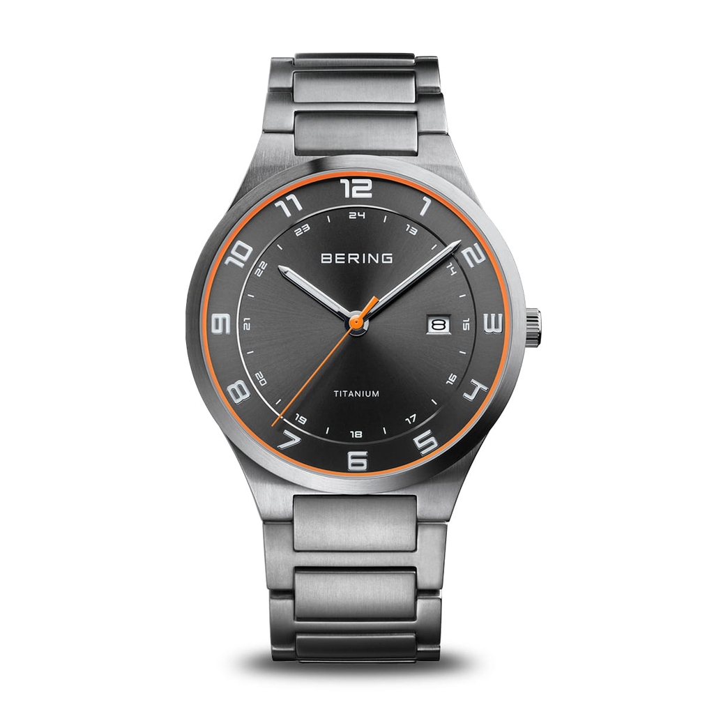 Montre titane, fond noir - 15139-709 - Bering