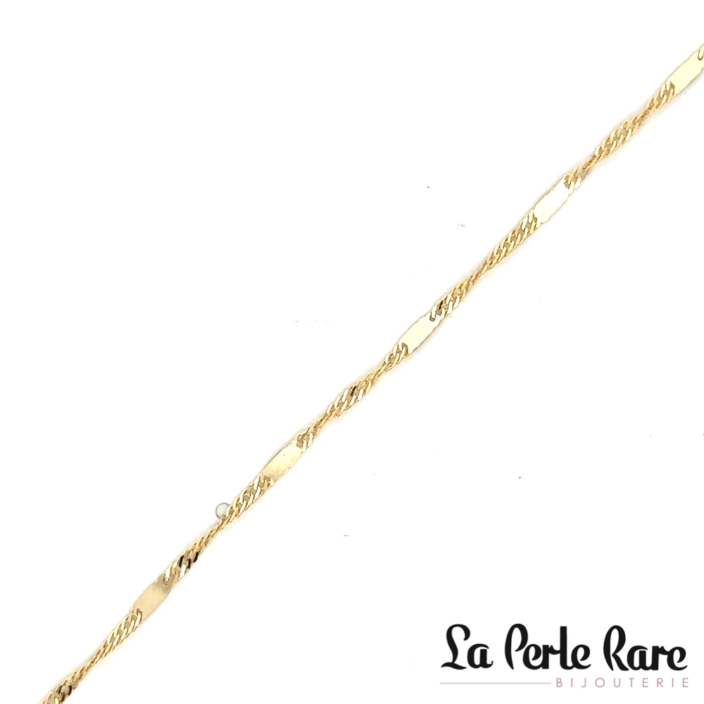 Chaîne de cheville singapour alterné, or jaune 10 carats - LPR-2898-10 - Exclusivités