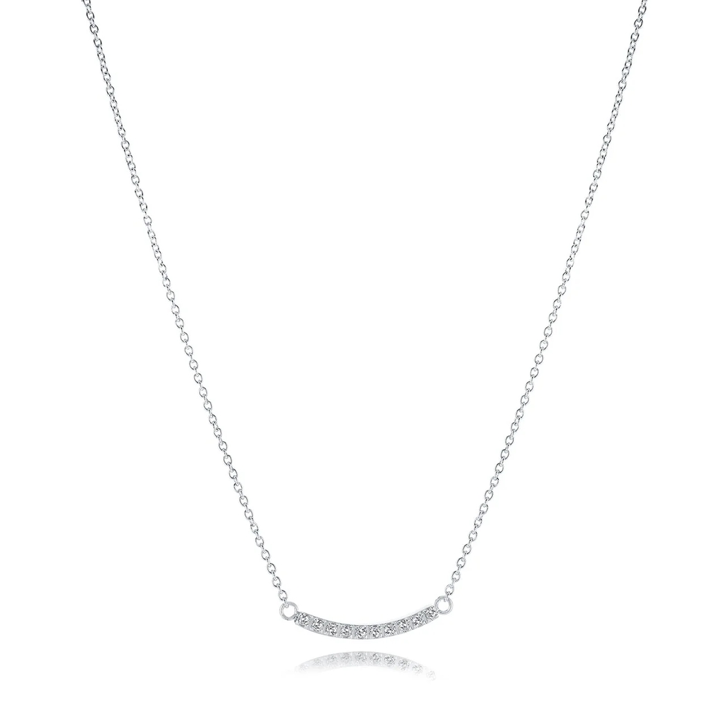 Collier acier inoxydable, zircons incolores - SWN92 - Italgem Steel