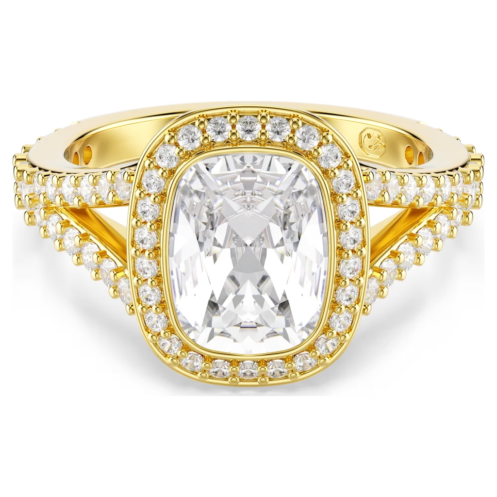 Bague Una Angelic, métal doré, cristaux incolores