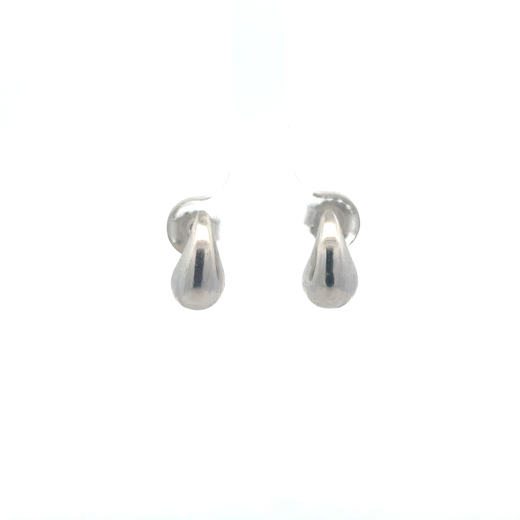 Boucles d'oreilles fixes de forme organique, argent
